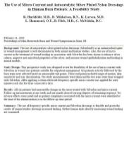 The Use of Micro Current and Autocatalytic Silver Plated Nylon Dressings in Human Burn Patients